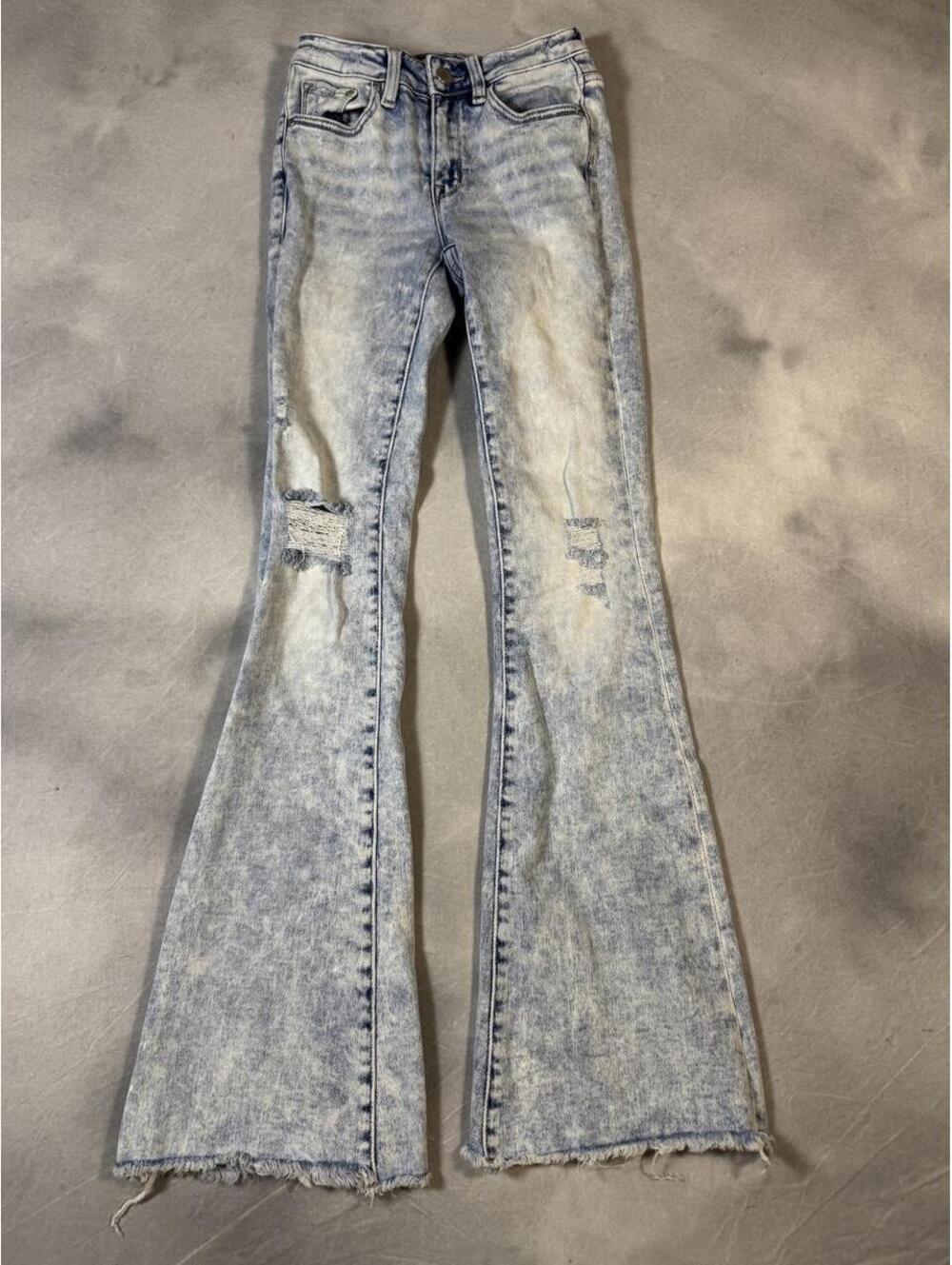 Altar’d State Size 1 Acid Wash Distressed Super Flare Bell Bottom Jeans